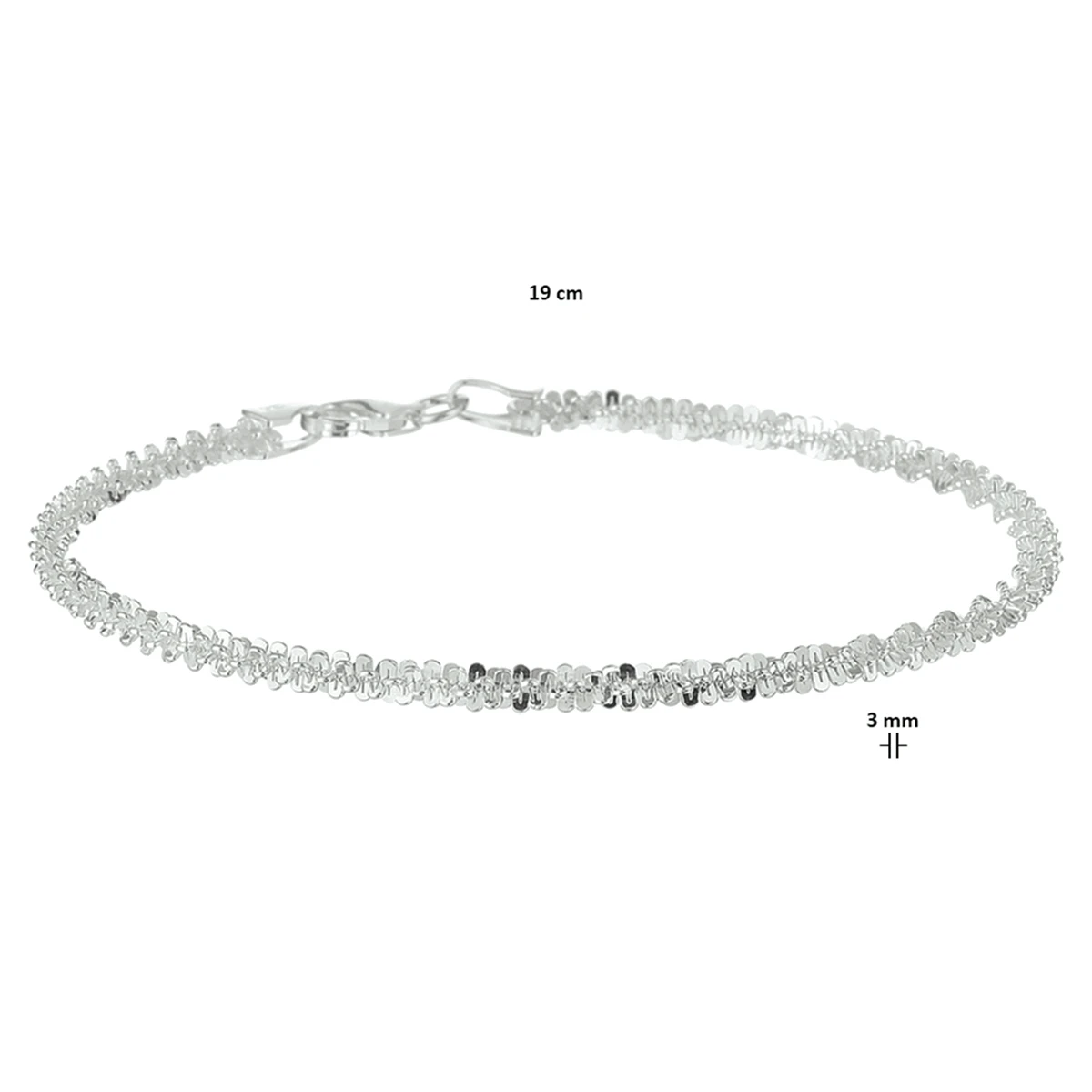 armband fantasie 3,0 mm zilver wit
