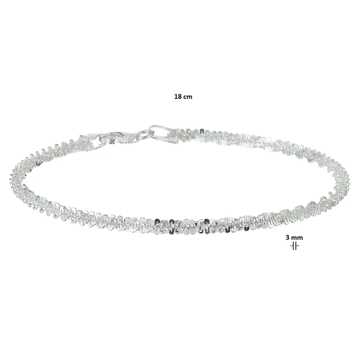 armband fantasie 3,0 mm zilver wit