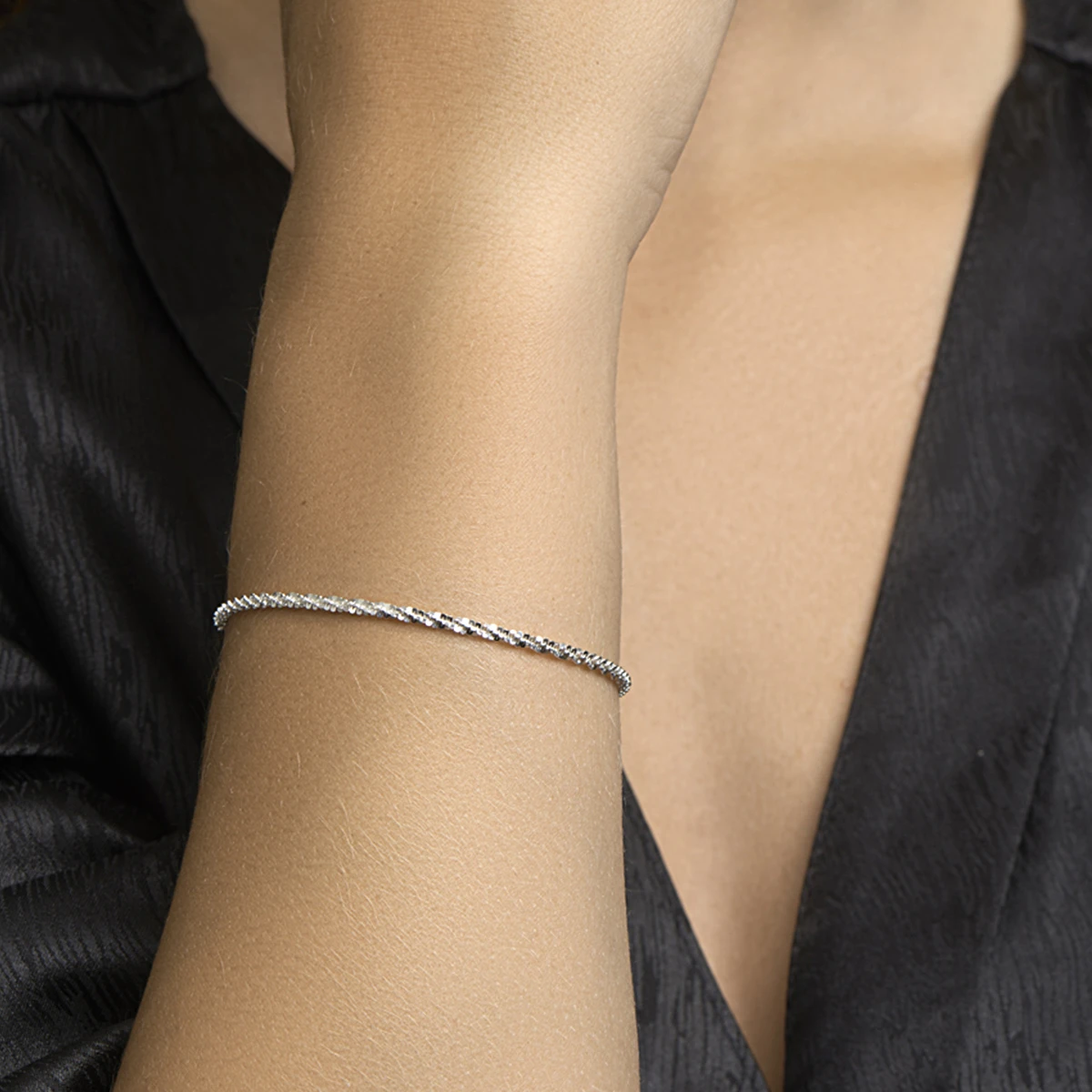 armband fantasie 3,0 mm zilver wit