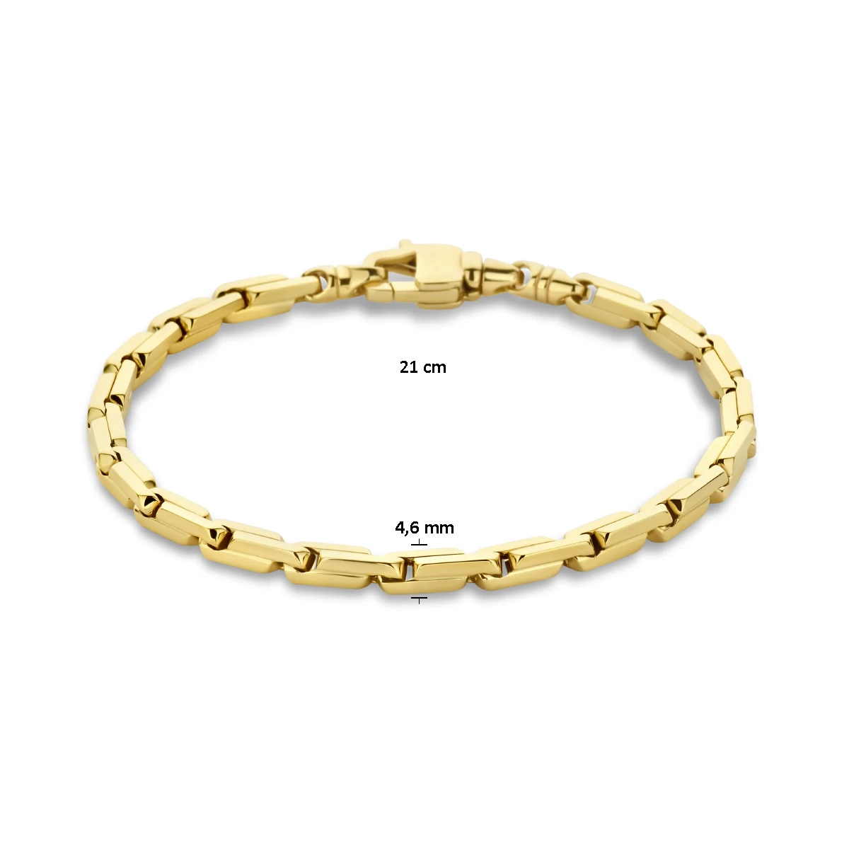 armband fantasie schakel 4,6 mm 21 cm 14K geelgoud