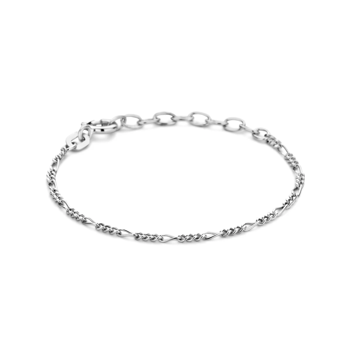 armband figaro 1,8 mm zilver gerhodineerd