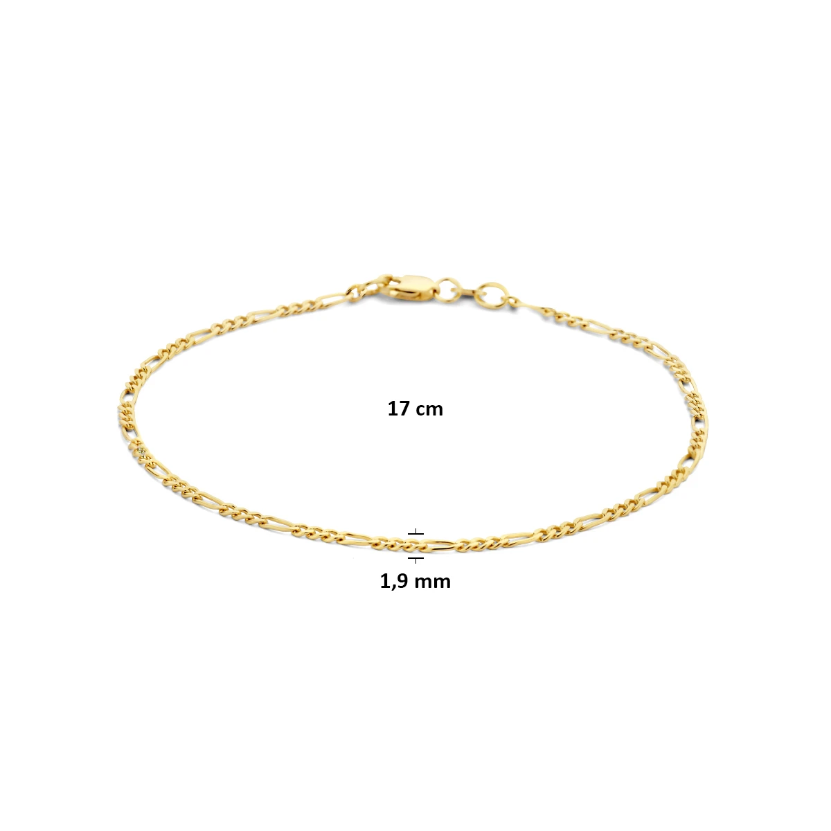 figaro 1,9 mm 14K geelgoud