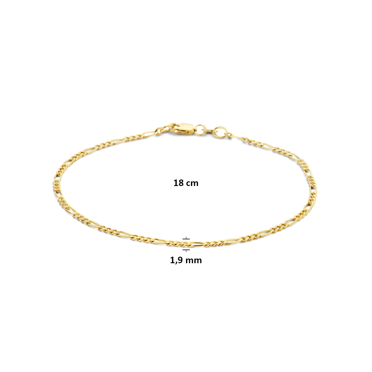 figaro 1,9 mm 14K geelgoud