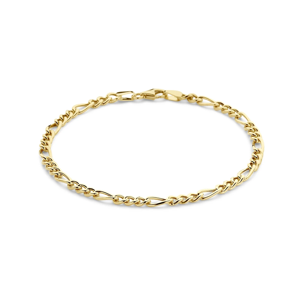 armband figaro 3,7 mm 19,5 cm 14K geelgoud