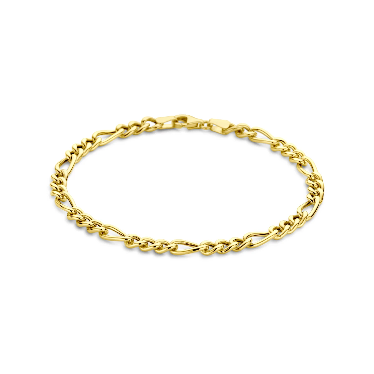 armband figaro 4,5 mm 19 cm 14K geelgoud