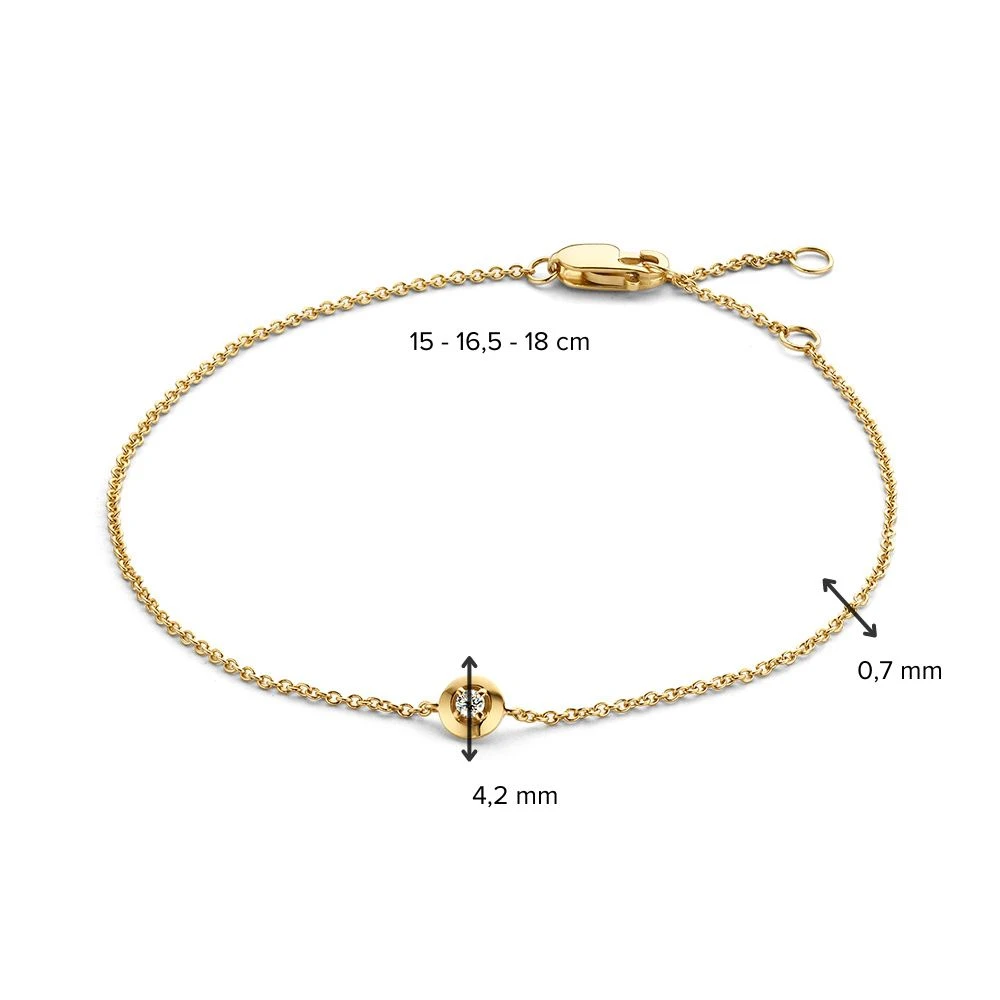Armband geel briljant 0,03 crt.