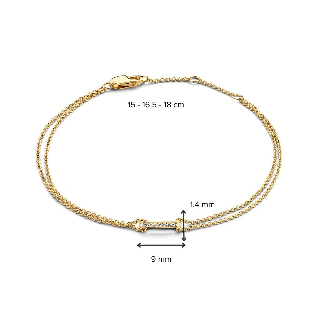 Armband geel briljant 0,06 crt.
