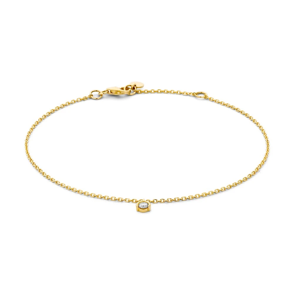 Armband geelgoud briljant 0,08 crt.