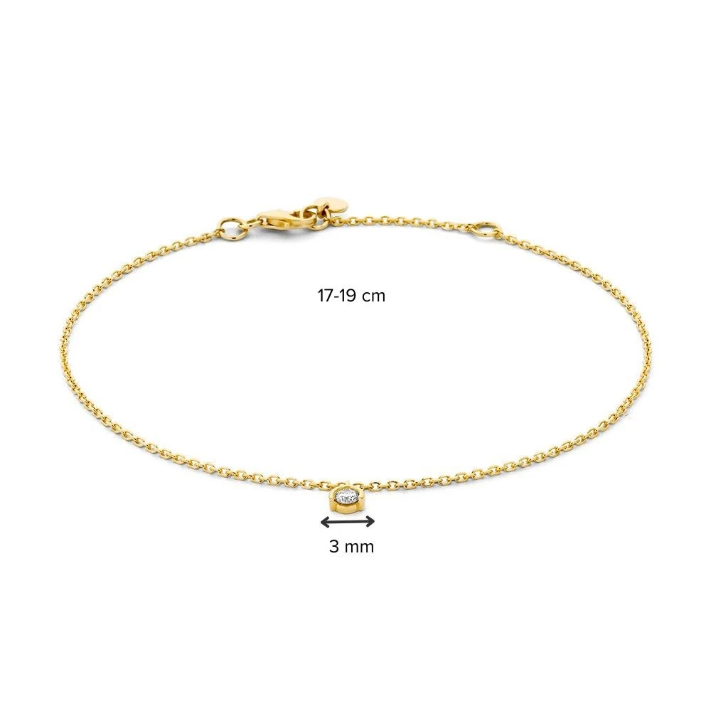 Armband geelgoud briljant 0,08 crt.