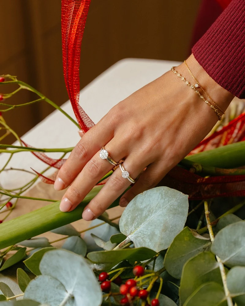 Armband geelgoud briljant 0,08 crt.
