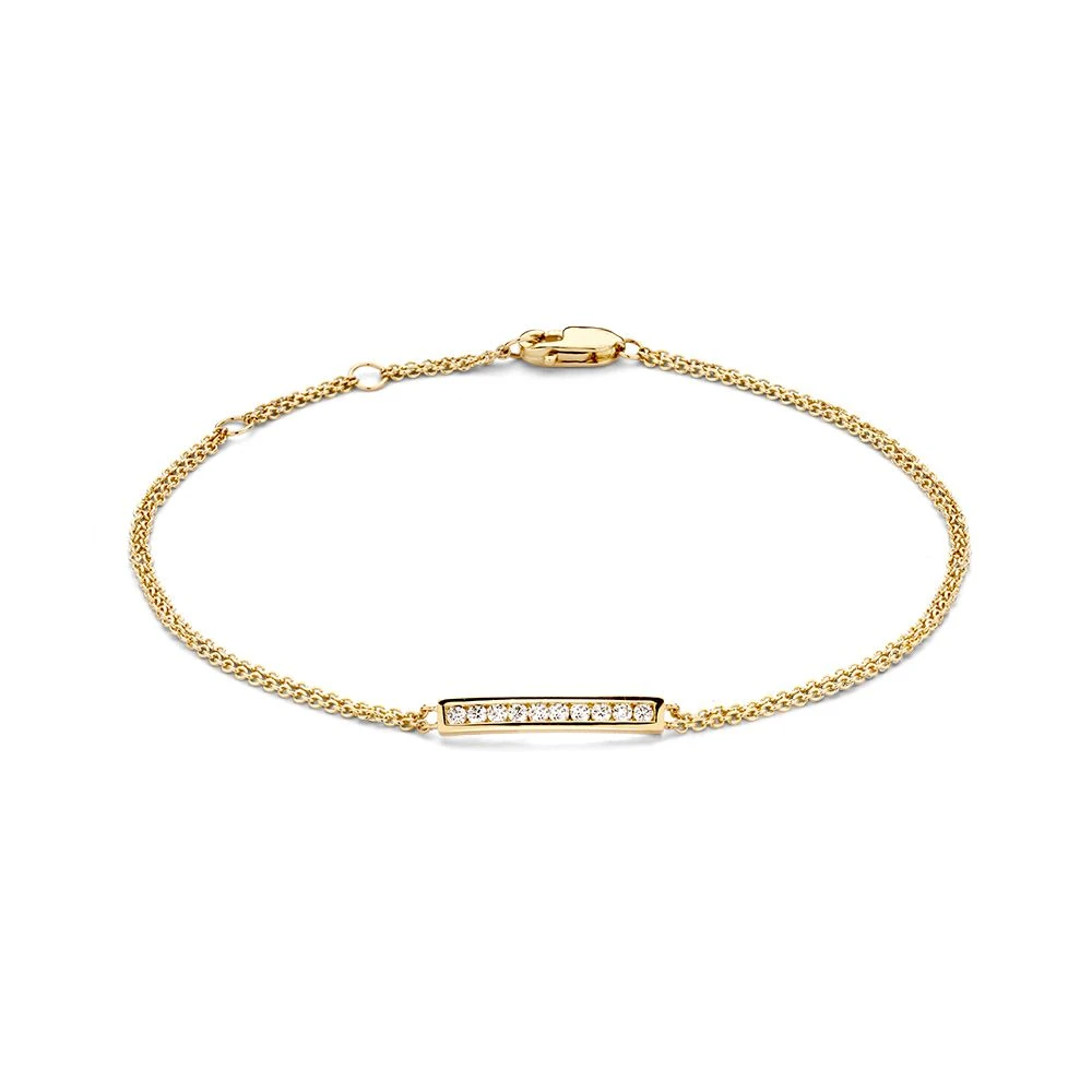 Armband geelgoud briljant 0,12 crt.