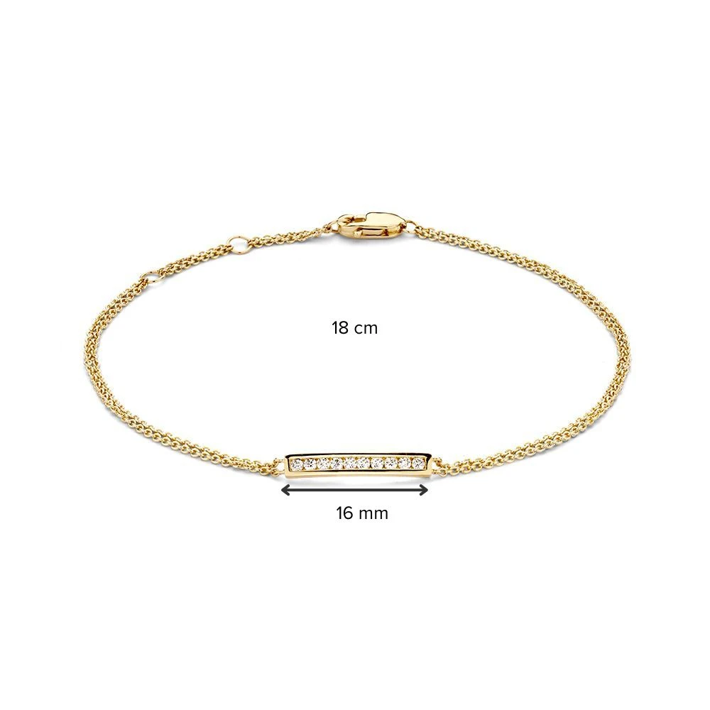 Armband geelgoud briljant 0,12 crt.