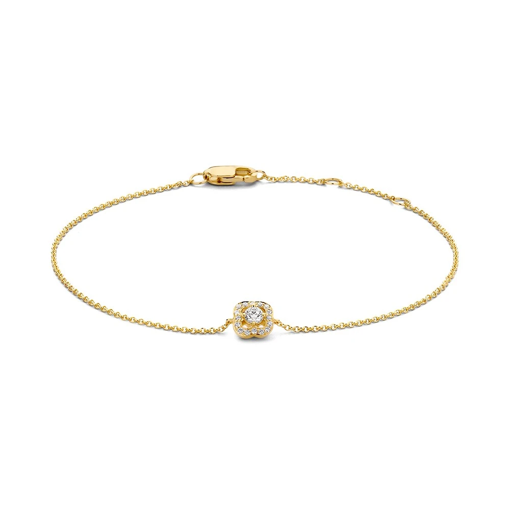 Armband geelgoud briljant 0,14 crt.