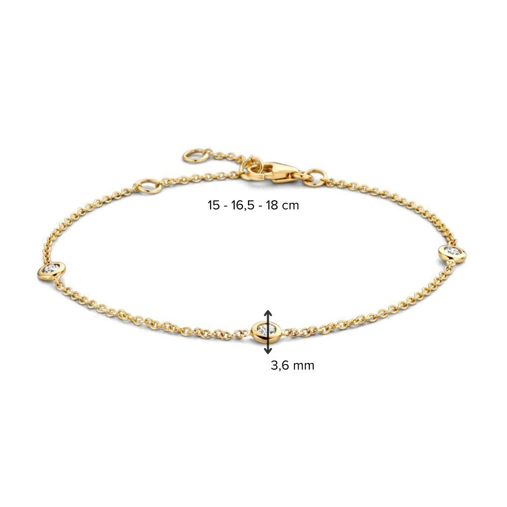 Armband geelgoud briljant 0,15 crt.