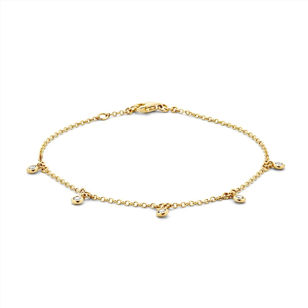 Armband geelgoud briljant 0,21 crt.