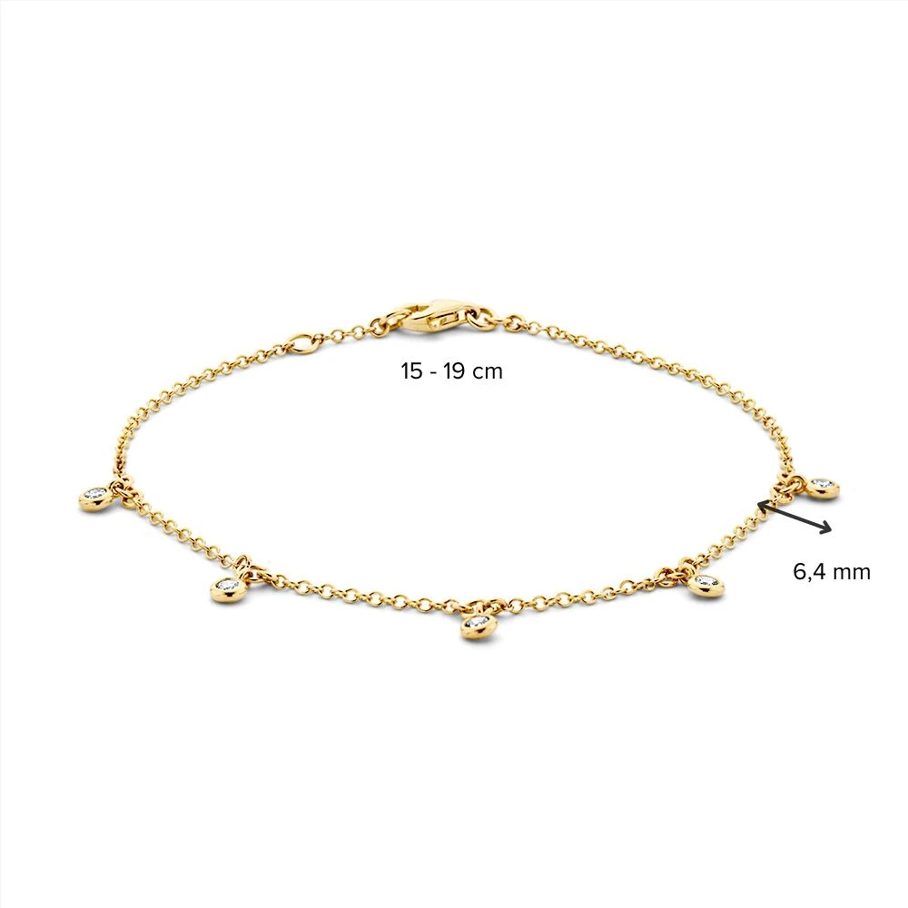 Armband geelgoud briljant 0,21 crt.