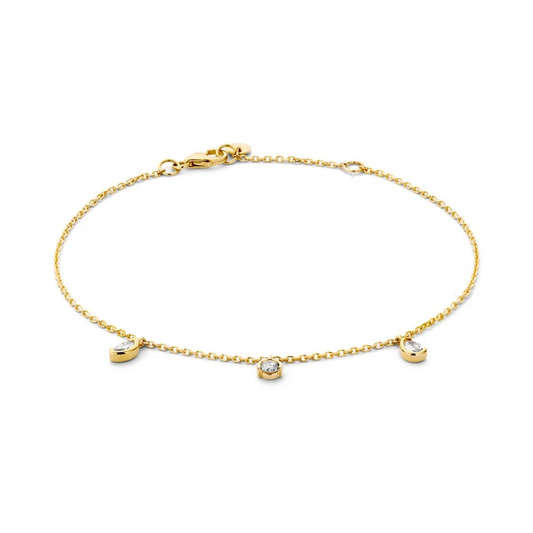 Armband geelgoud briljant 0,24 crt.