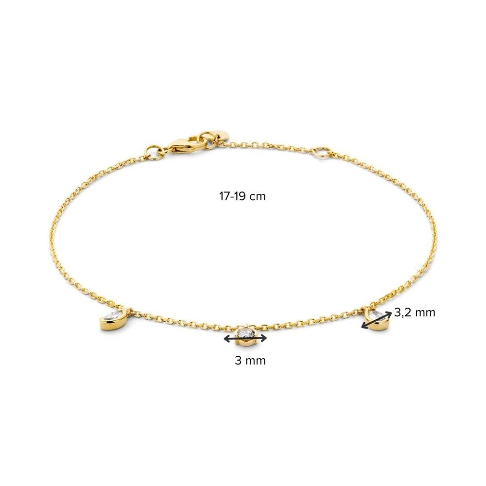 Armband geelgoud briljant 0,24 crt.