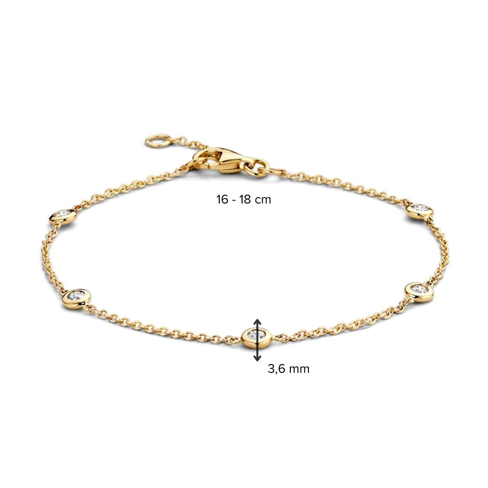 Armband geelgoud briljant 0,25 crt.
