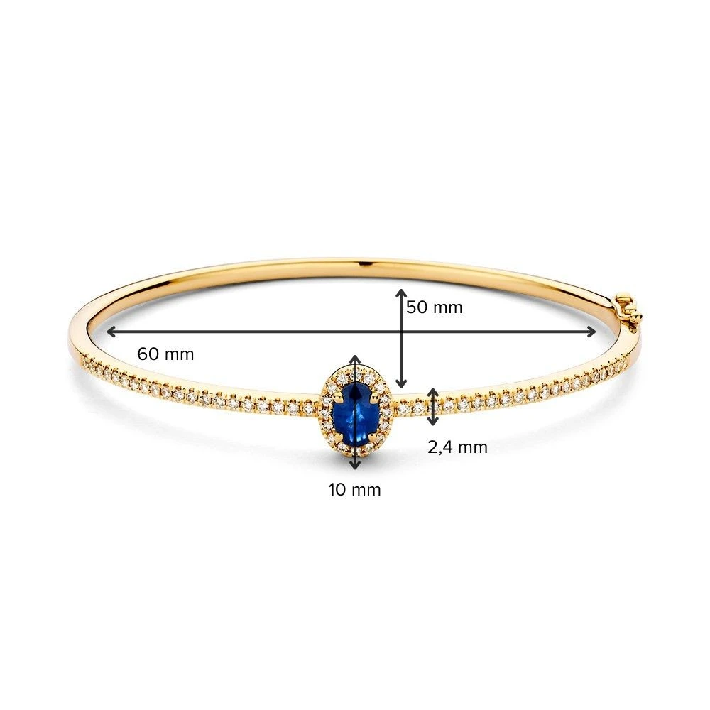 Armband geelgoud briljant/saffier
