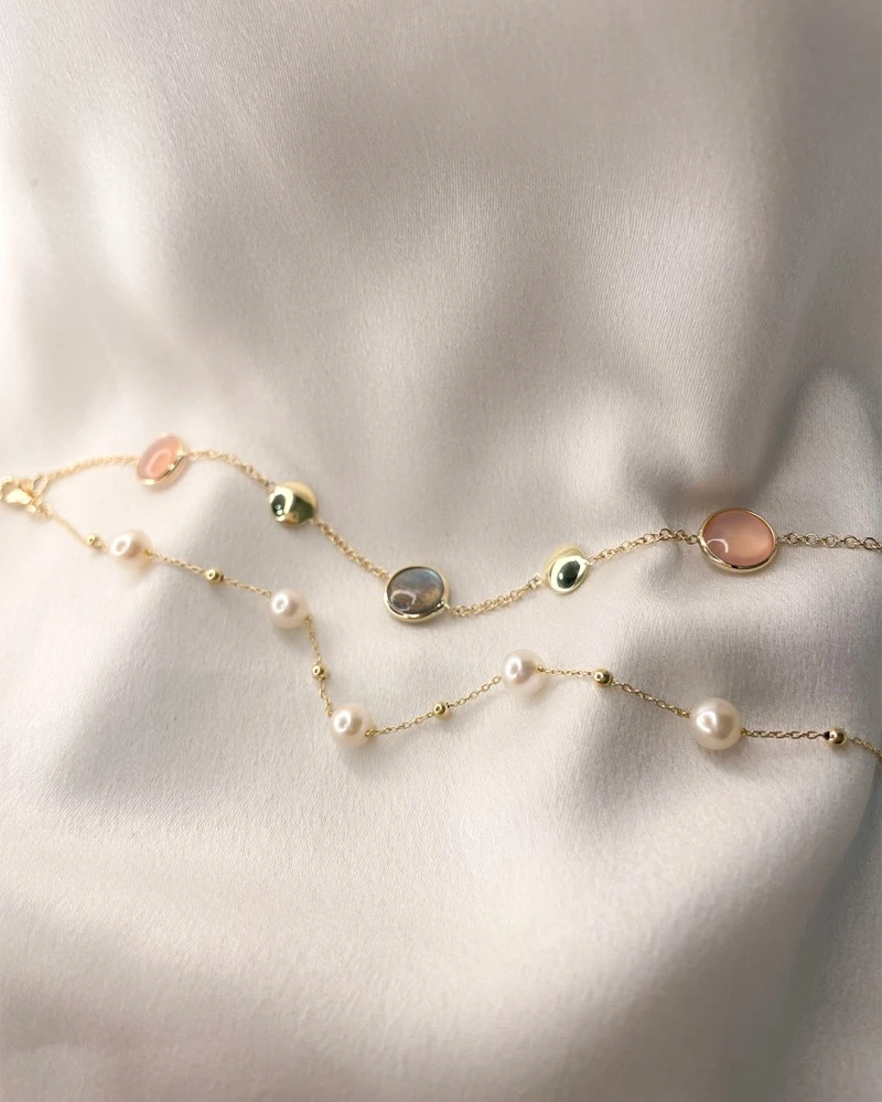 Armband geelgoud edelsteen