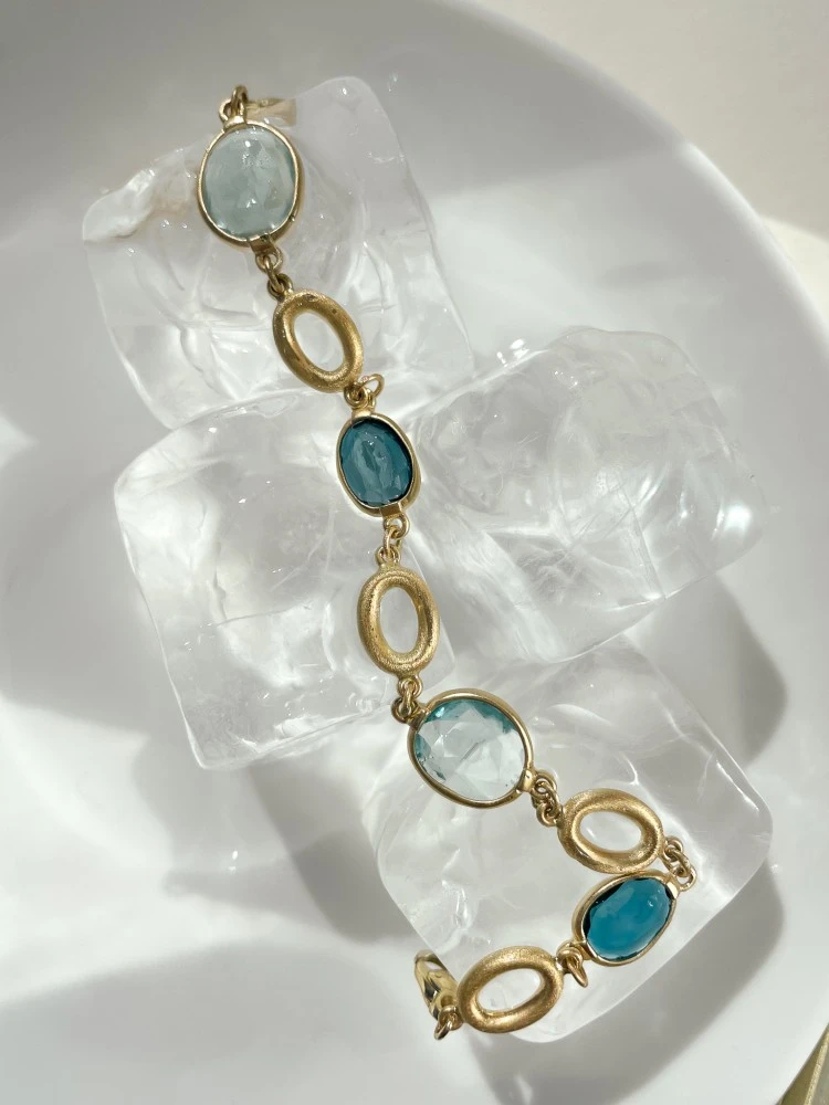 Armband geelgoud edelsteen