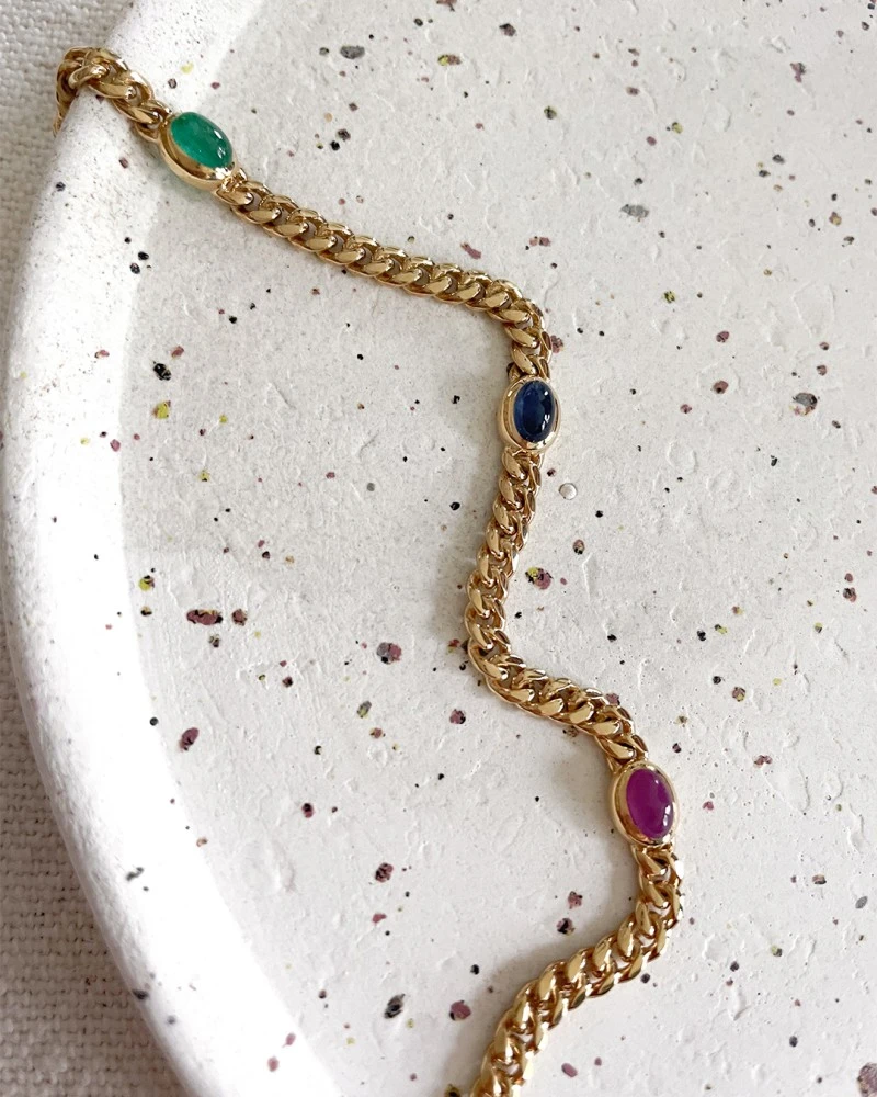 Armband geelgoud edelsteen