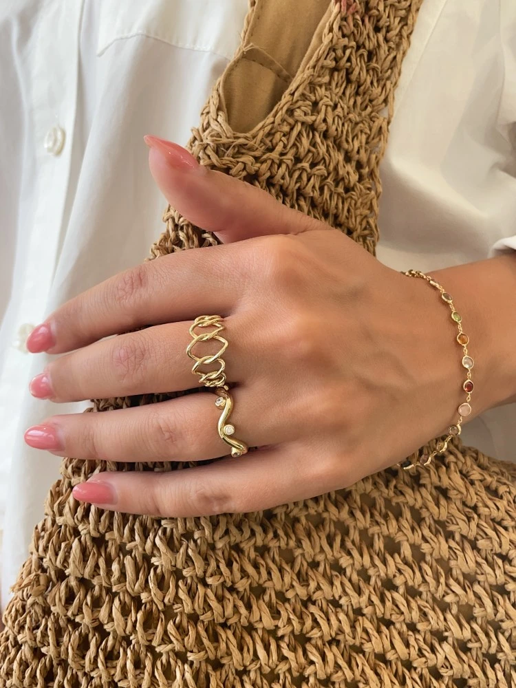 Armband geelgoud edelsteen
