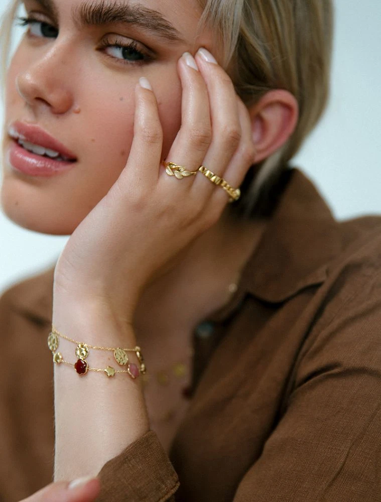 Armband geelgoud edelsteen