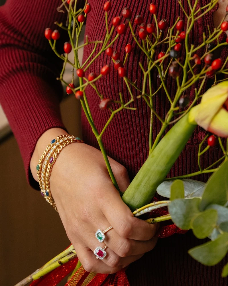 Armband geelgoud edelsteen