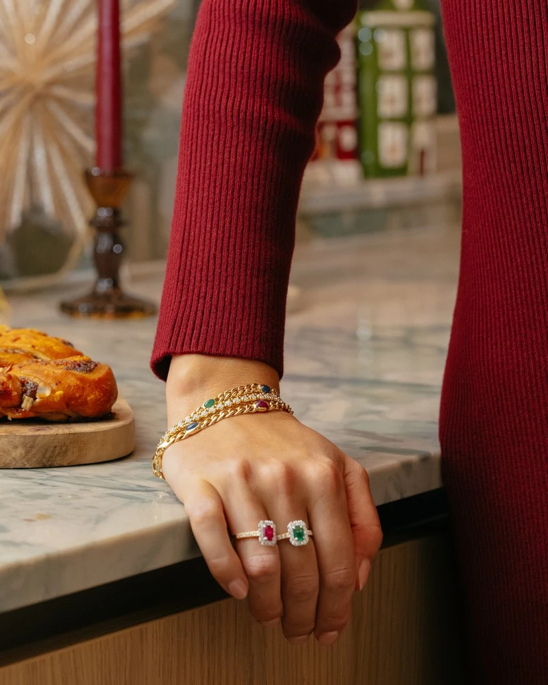 Armband geelgoud edelsteen