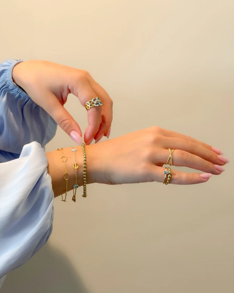 Armband geelgoud edelsteen