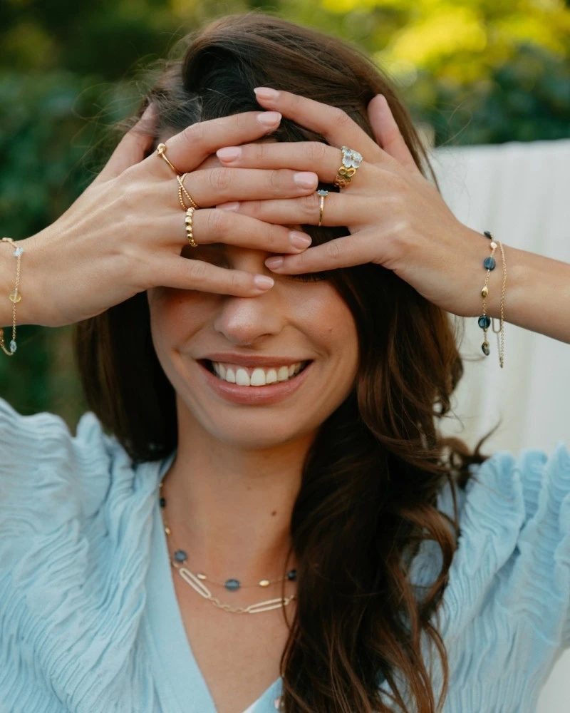Armband geelgoud edelsteen