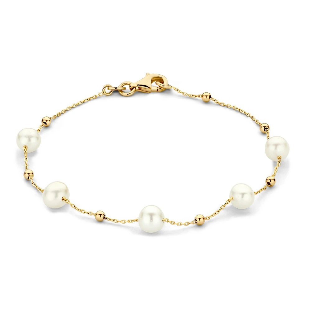 Armband geelgoud parel