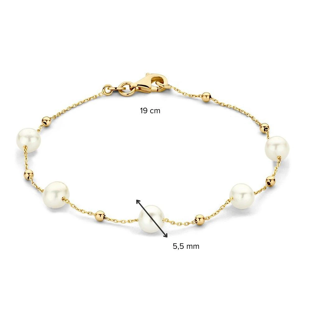 Armband geelgoud parel