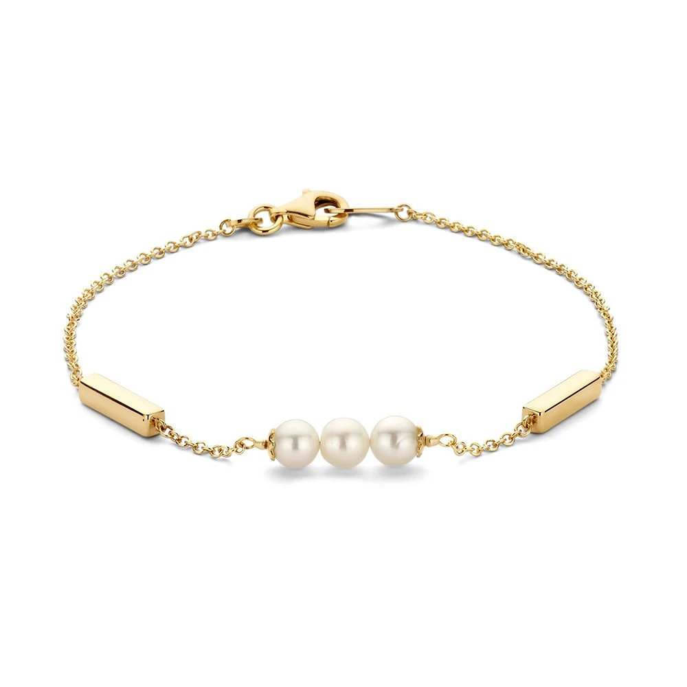 Armband geelgoud parel
