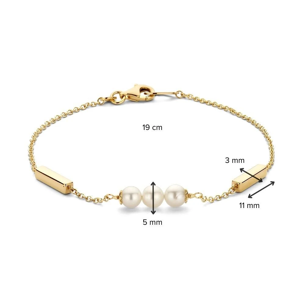 Armband geelgoud parel