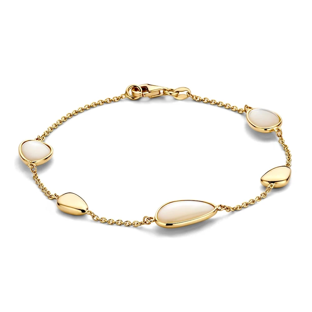 Armband geelgoud parelmoer