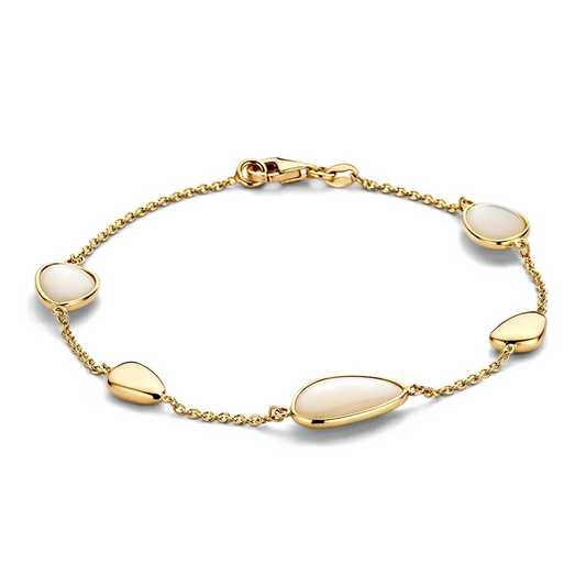 Armband geelgoud parelmoer