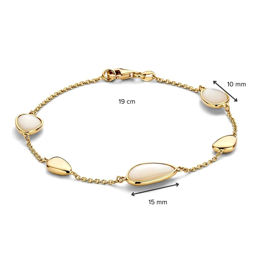 Armband geelgoud parelmoer