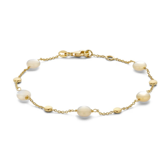 Armband geelgoud parelmoer