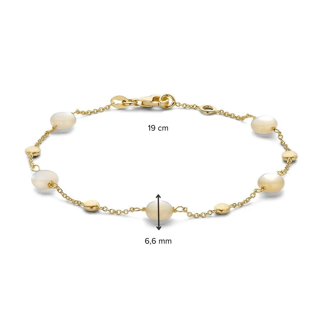 Armband geelgoud parelmoer