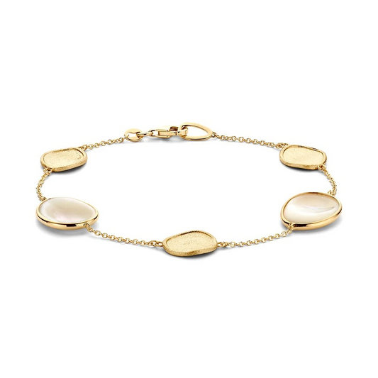 Armband geelgoud parelmoer