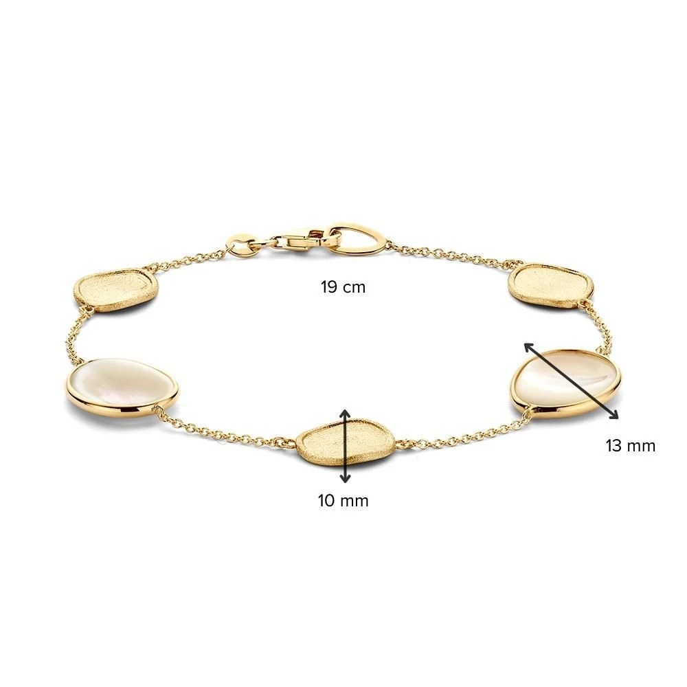 Armband geelgoud parelmoer