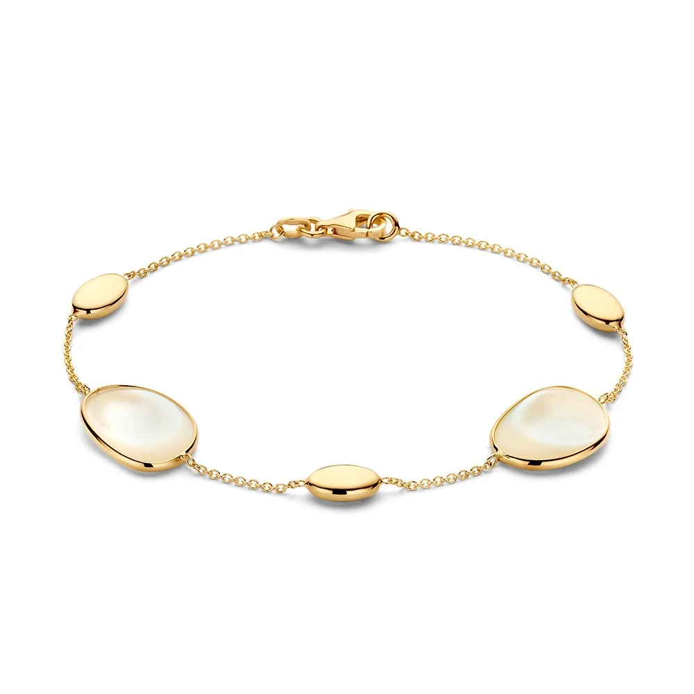 Armband geelgoud parelmoer
