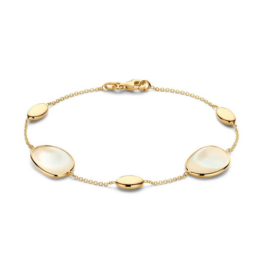 Armband geelgoud parelmoer