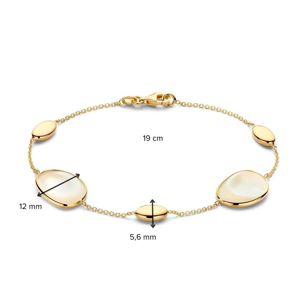 Armband geelgoud parelmoer