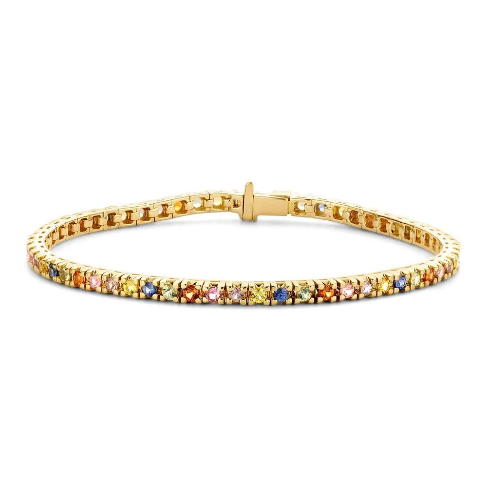 Armband geelgoud saffier