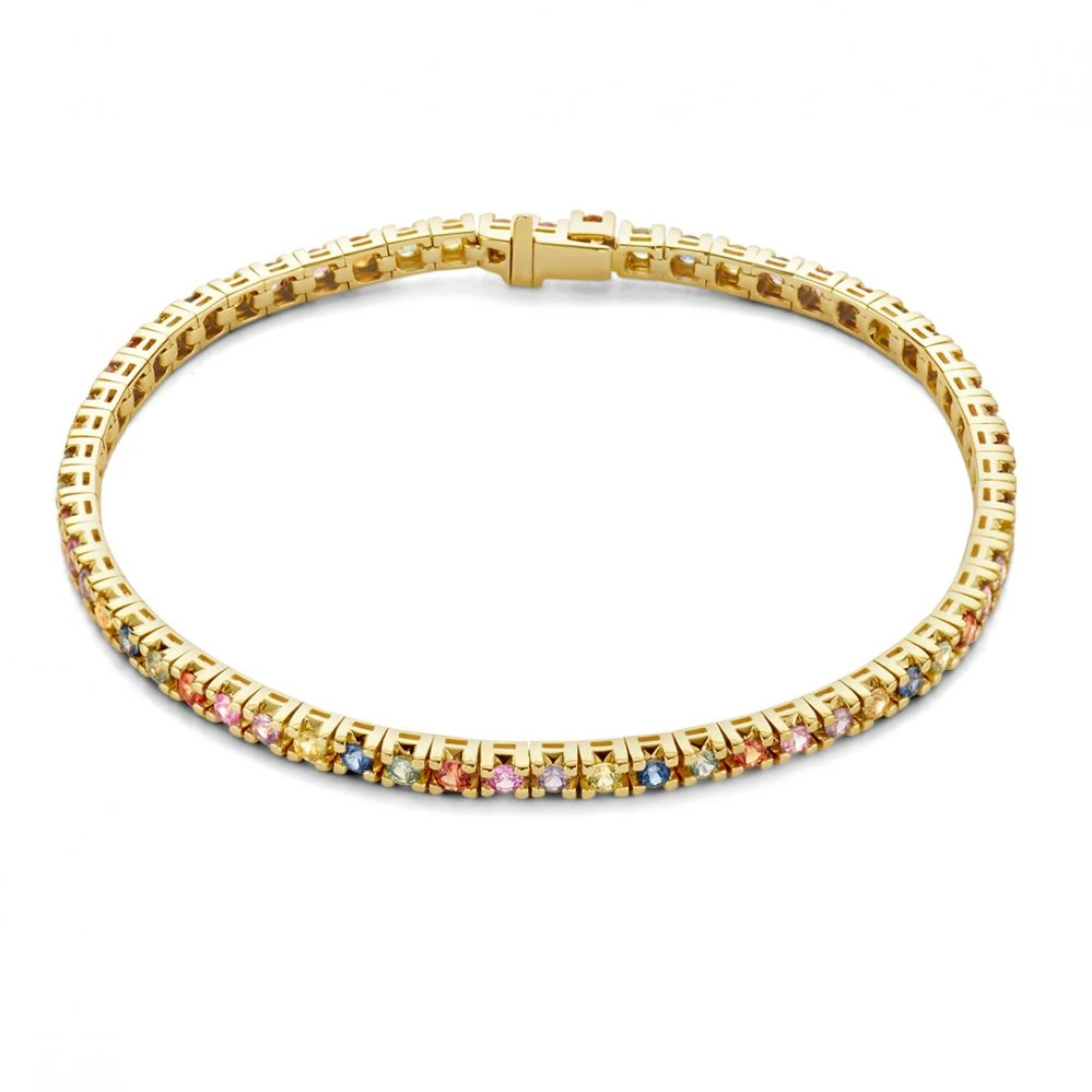Armband geelgoud saffier