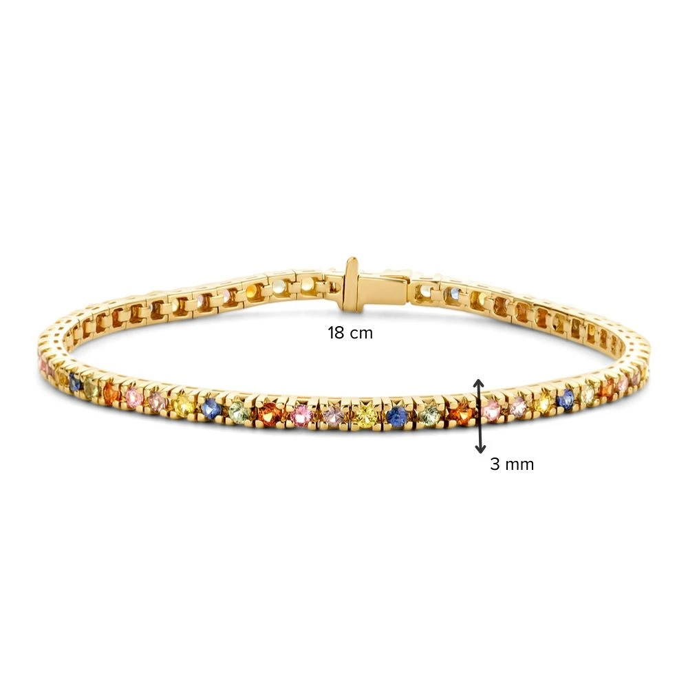 Armband geelgoud saffier
